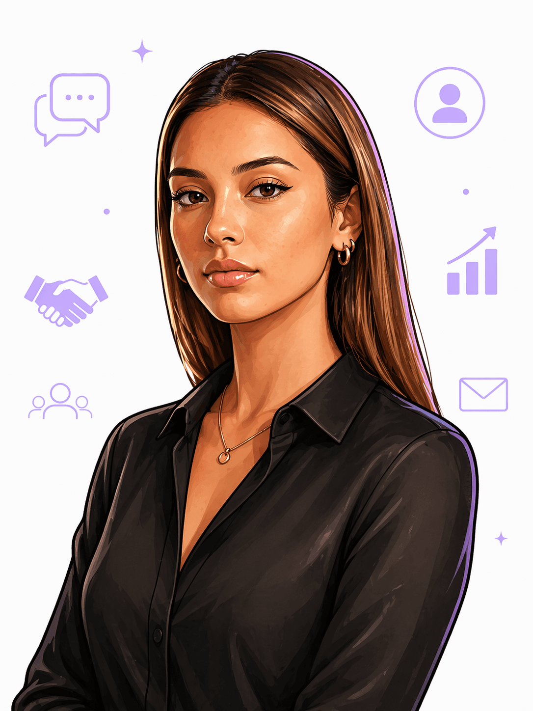 Chelsea, Client Relations, illustrated portrait