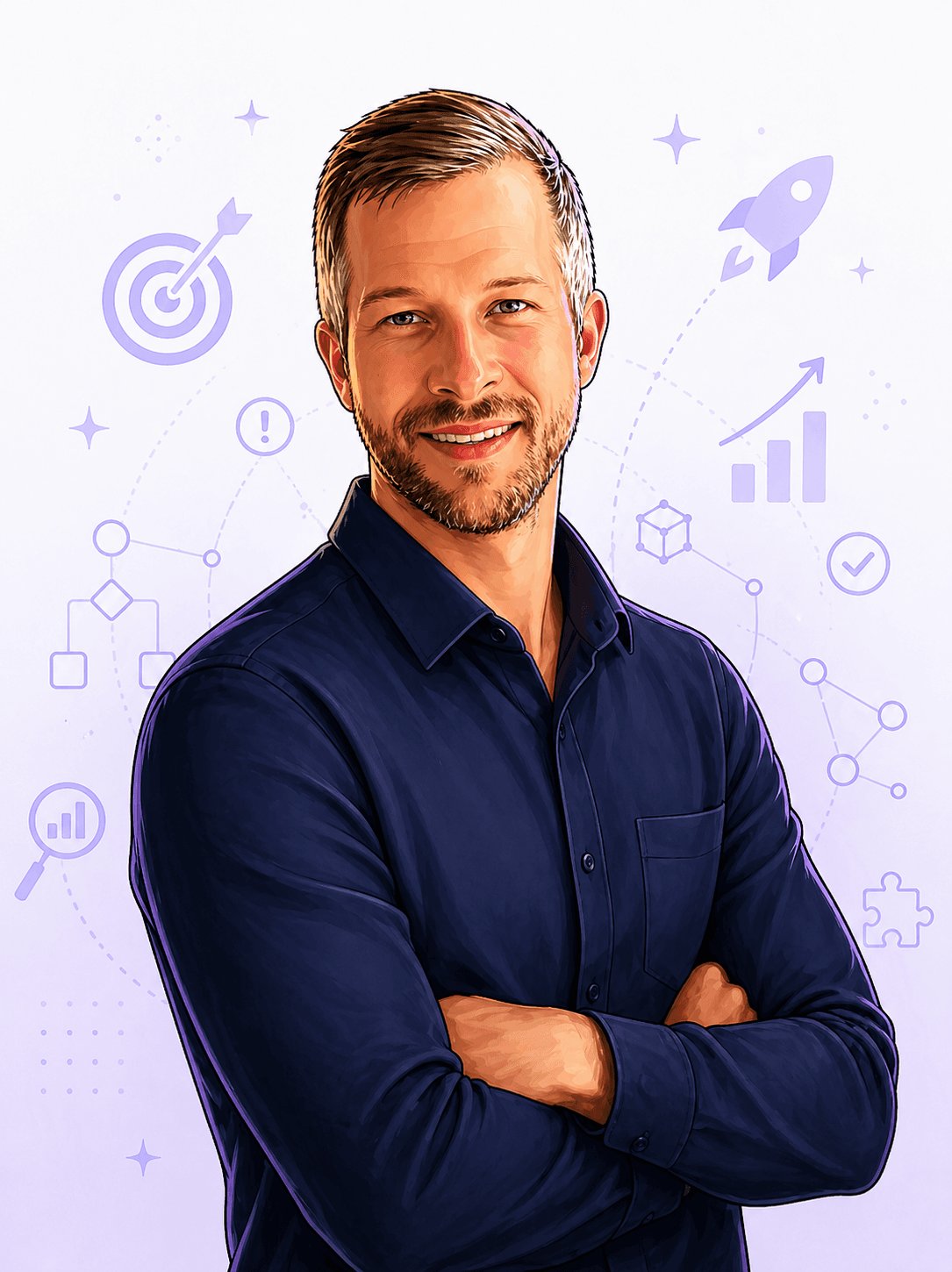 Dan, Solution Architect, illustrated portrait